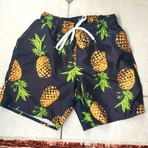 Pineapple swim trunks, size small